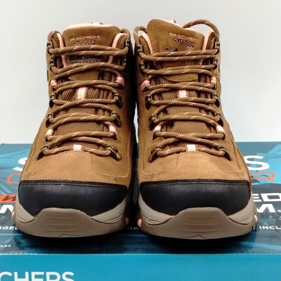Skechers Trego-Alpine Trail brown tan size 7.5 outside ankle lace up boots - Picture 1 of 8